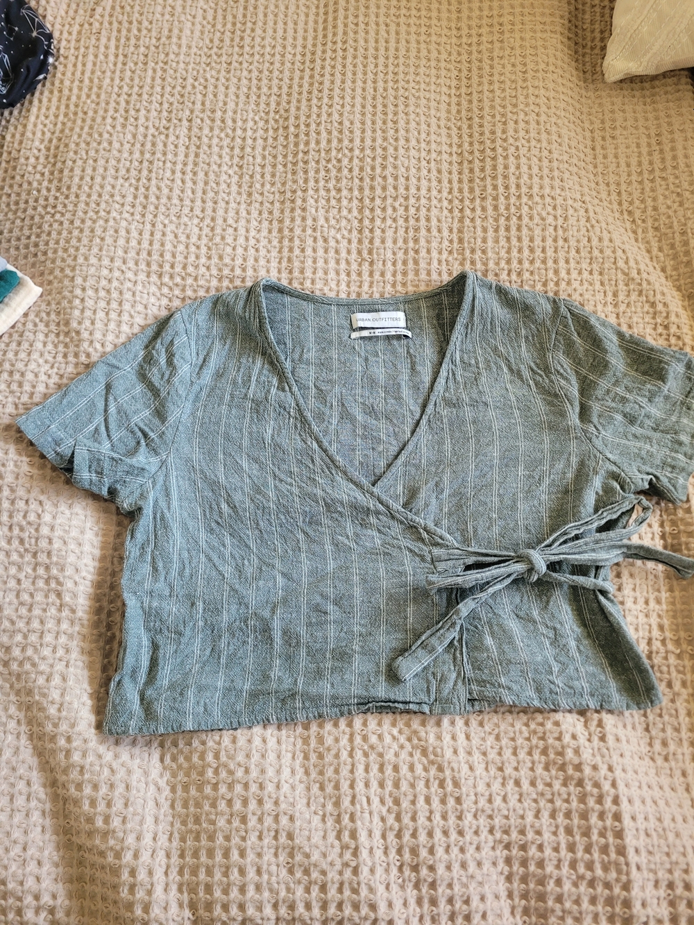 Urban Outfitters Sage Green Wrap Crop Top